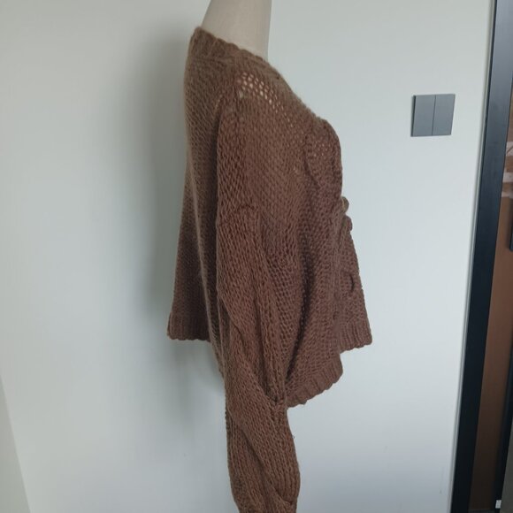 Loewe Anagram Open-knit Mohair-blend Sweater In brown - Picture 6 of 8